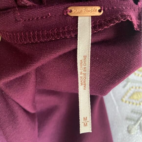 Free People burgundy dress with low back and waist size medium - Picture 4 of 16